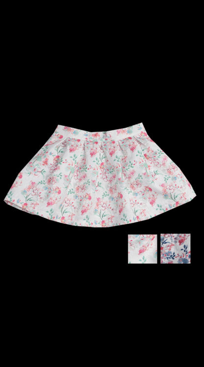 Picture of K09152- GIRLS SKIRT WITH PLEADS AND FLOWERS DESIGN